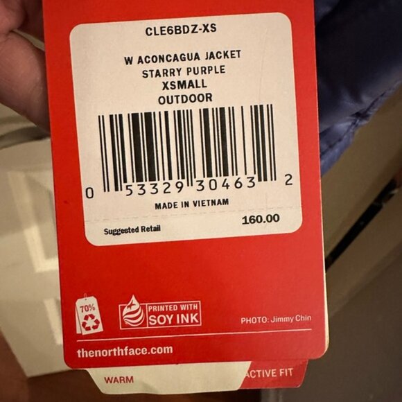 NWT The North Face Aconcagua down Jacket in starry purple.  Women’s XS - Picture 4 of 6